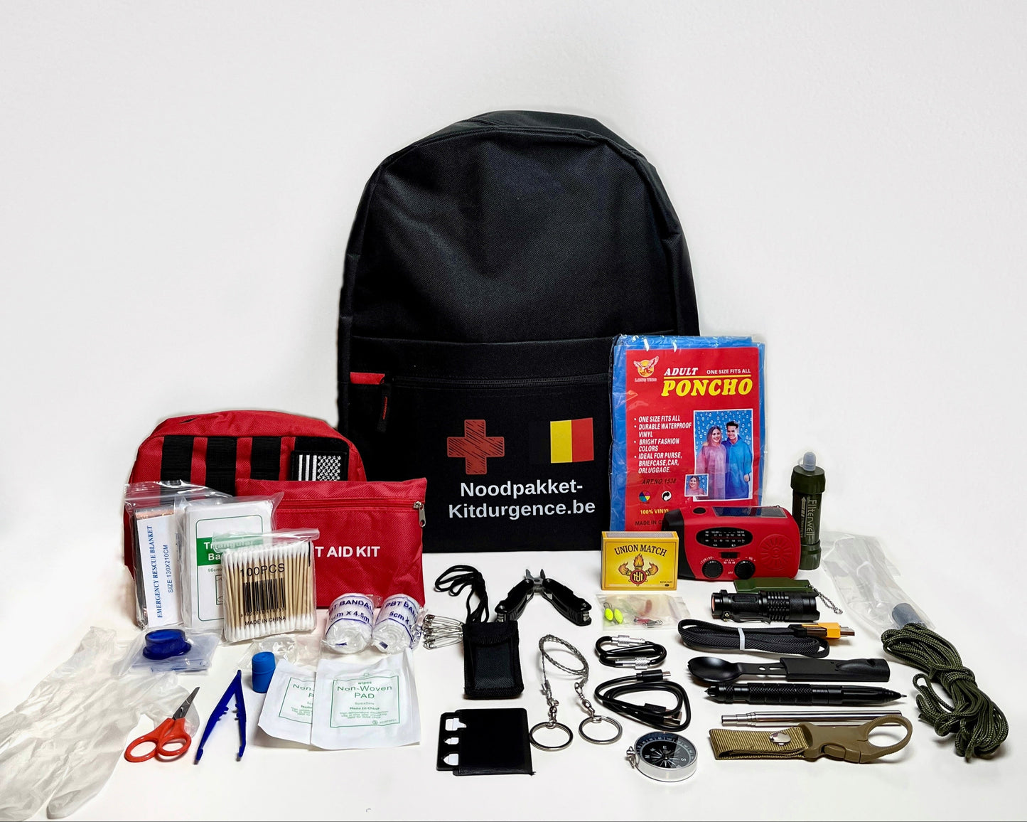 Le kit d'urgence belge - dans un sac à dos pratique et reconnaissable !