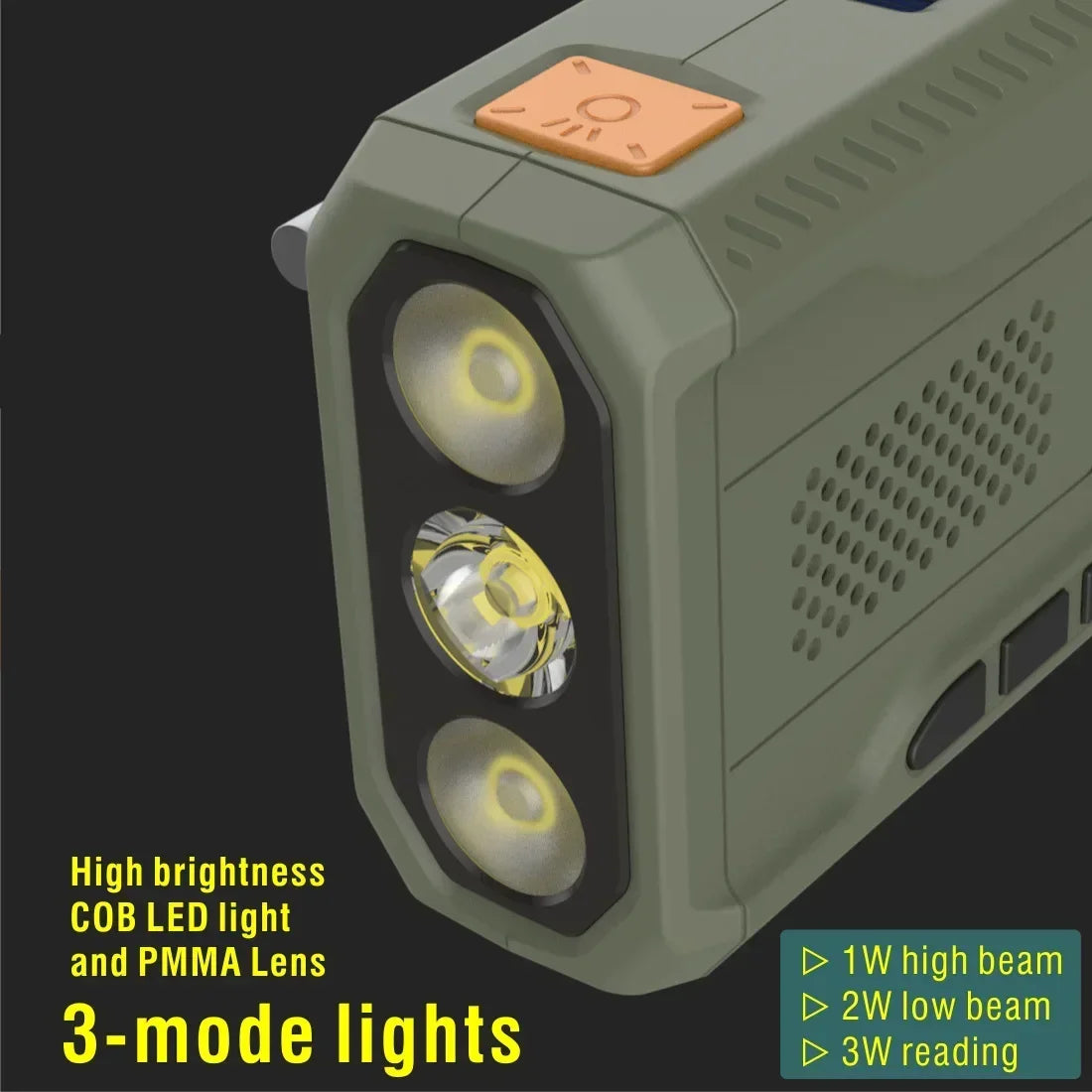 Professionele noodradio en oplader; wind- en zonne-energie